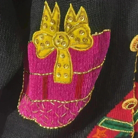 Vintage Ugly Christmas Sweater Embroidered Size L - Picture 4 of 14